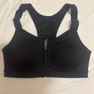Nike Women's Black Zip-Front Sports Bra